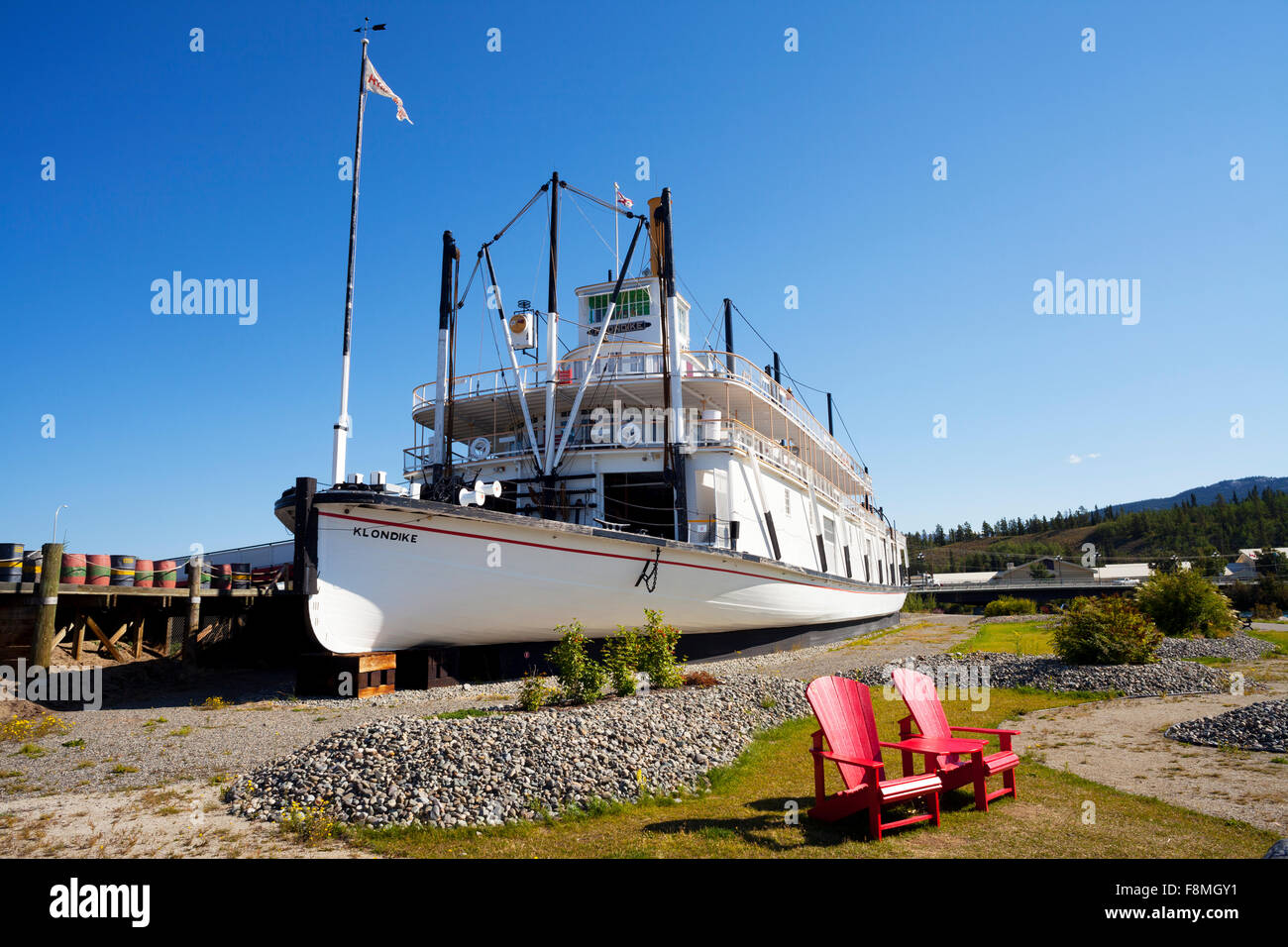 The SS Klondike National Historic Site Sternwheeler on the shores of ...