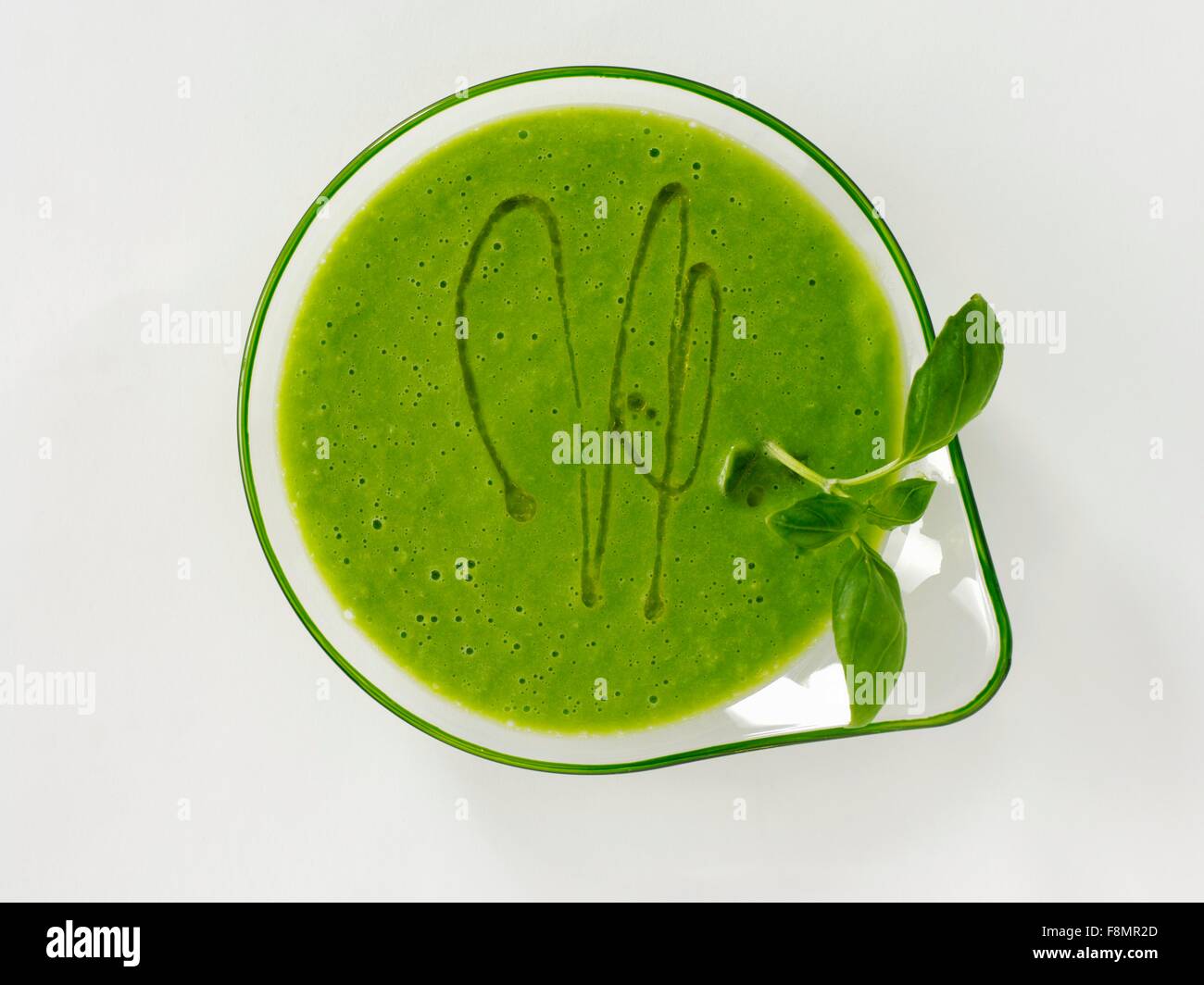 A basil shake, seen from above Stock Photo