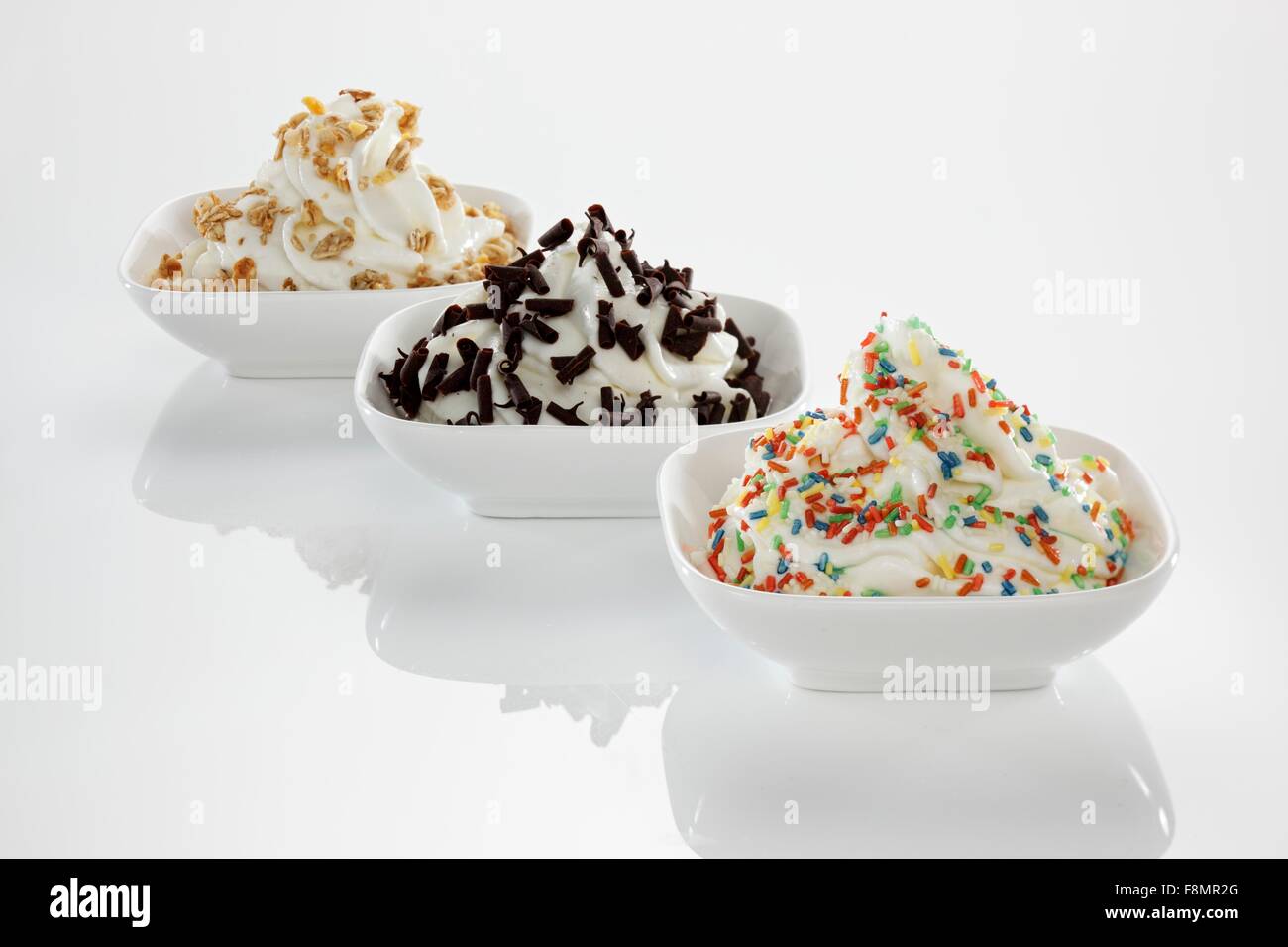 Yogurt ice cream garnished with sprinkles Stock Photo Alamy