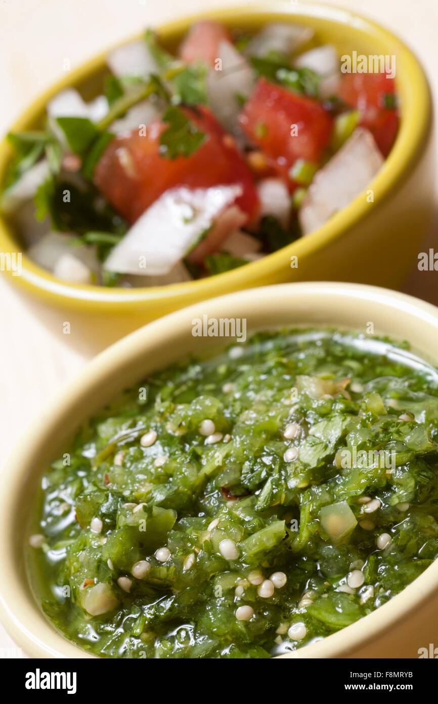 Two Types of Mexican Salsas Stock Photo Alamy