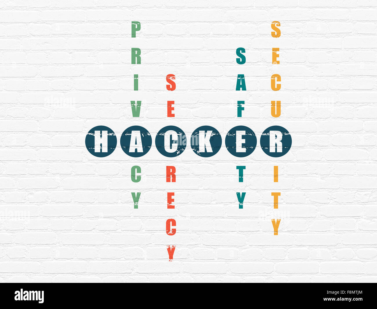 Protection concept Hacker in Crossword Puzzle Stock Photo Alamy