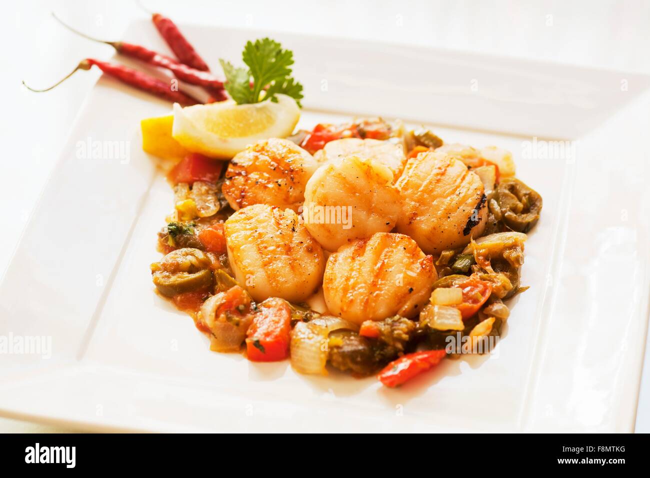 Mexican Style Scallops Stock Photo