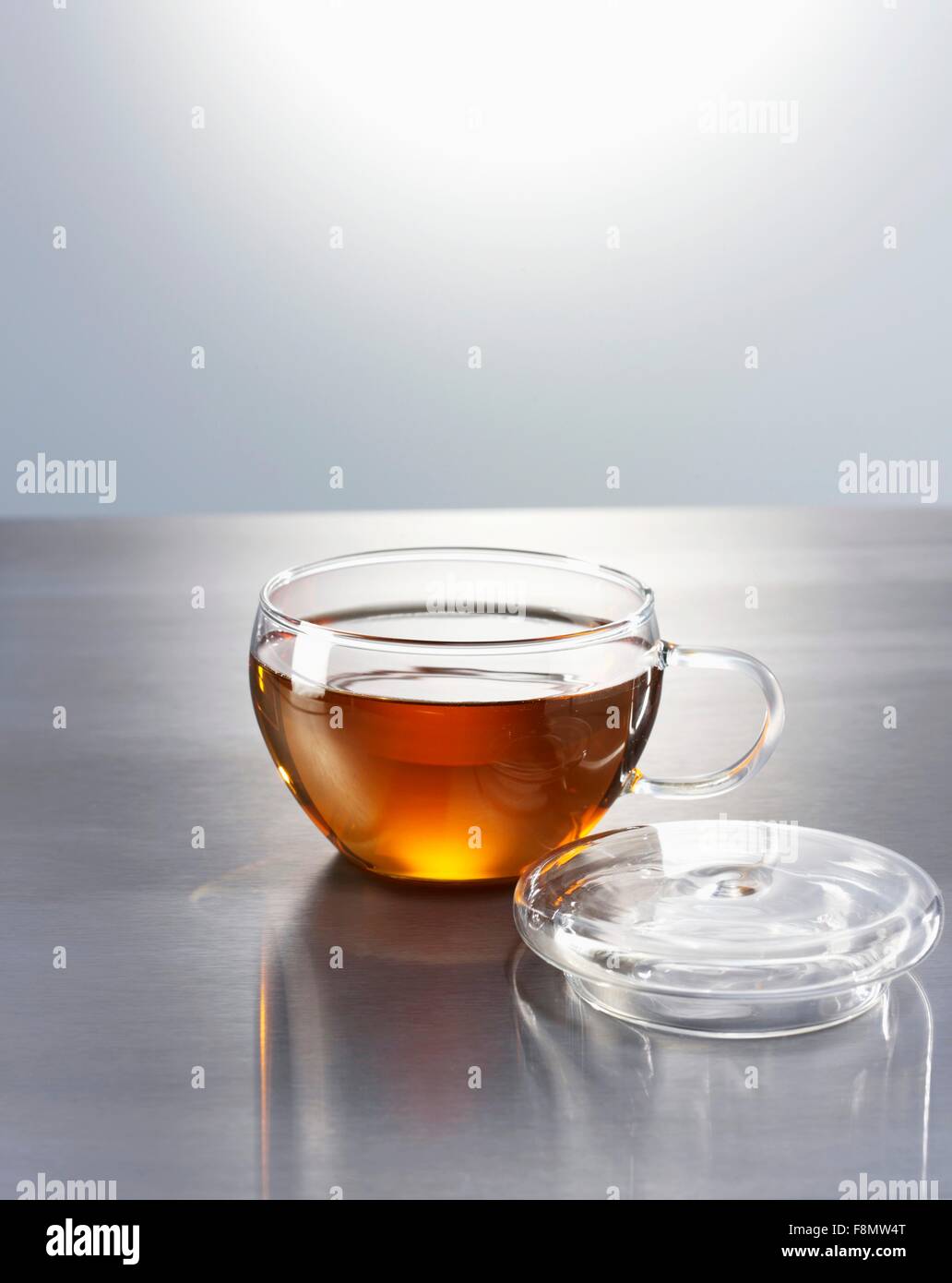 Black tea in a glass teacup Stock Photo Alamy
