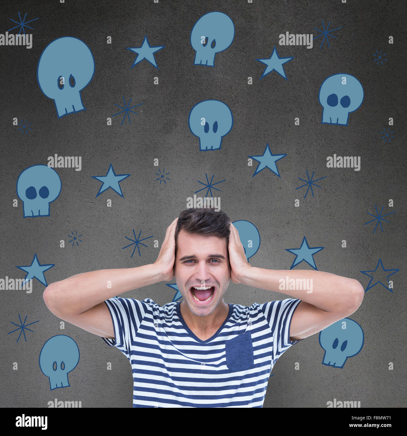 Man screaming drawing hi-res stock photography and images - Alamy