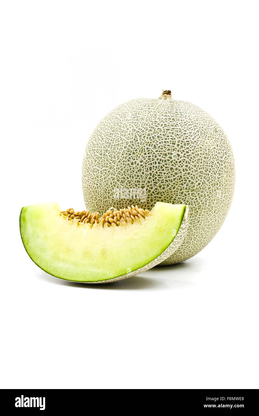 Green Melon isolated on white background Stock Photo Alamy