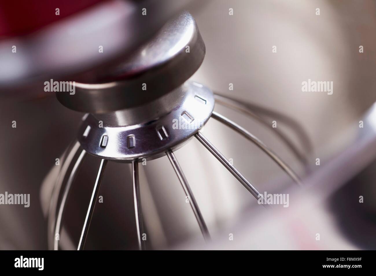 A food processor fitted with egg whisk attachment (close-up) Stock Photo