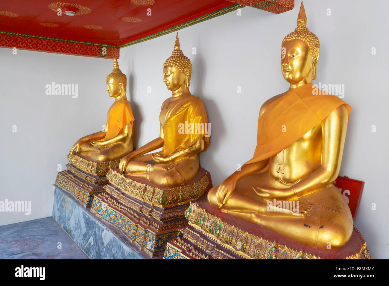 Thailand - Bangkok, Wat Phra Kaeo Temple, Grand Palace, Buddha statues Stock Photo