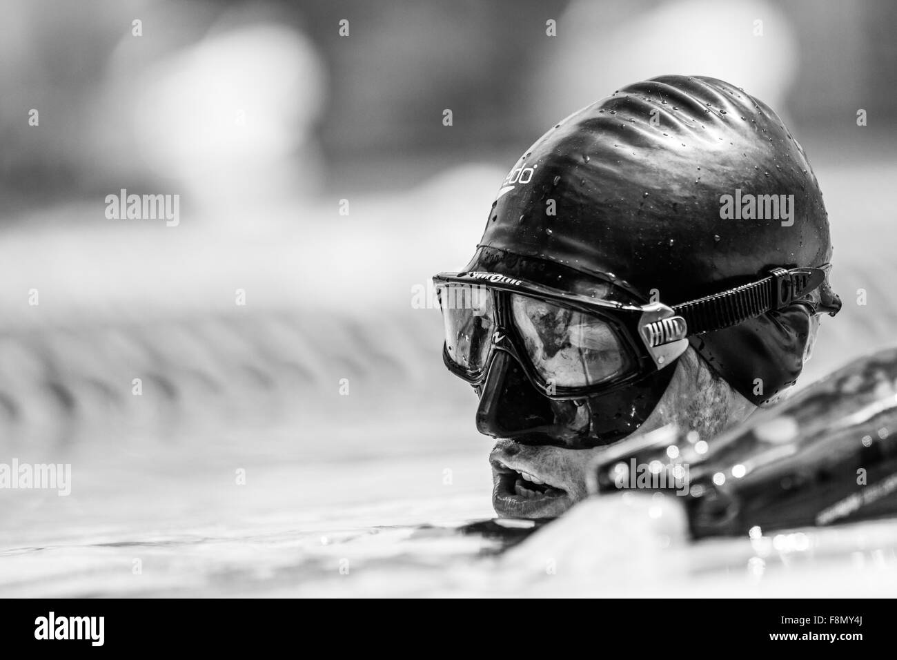 Empty olympic swimming pool Black and White Stock Photos & Images - Alamy