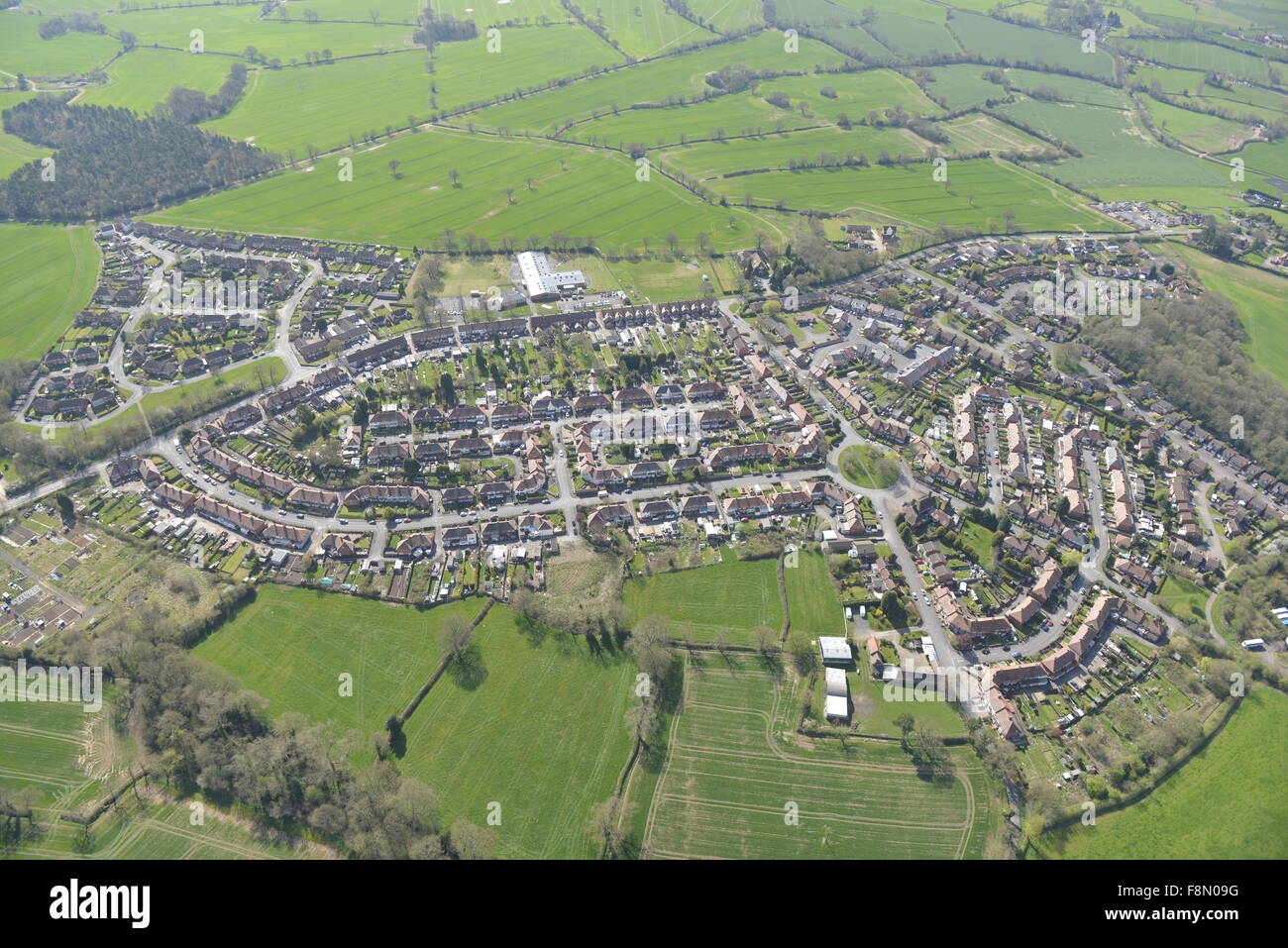 An aerial view of the Warwickshire village of New Arley and surrounding countryside Stock Photo