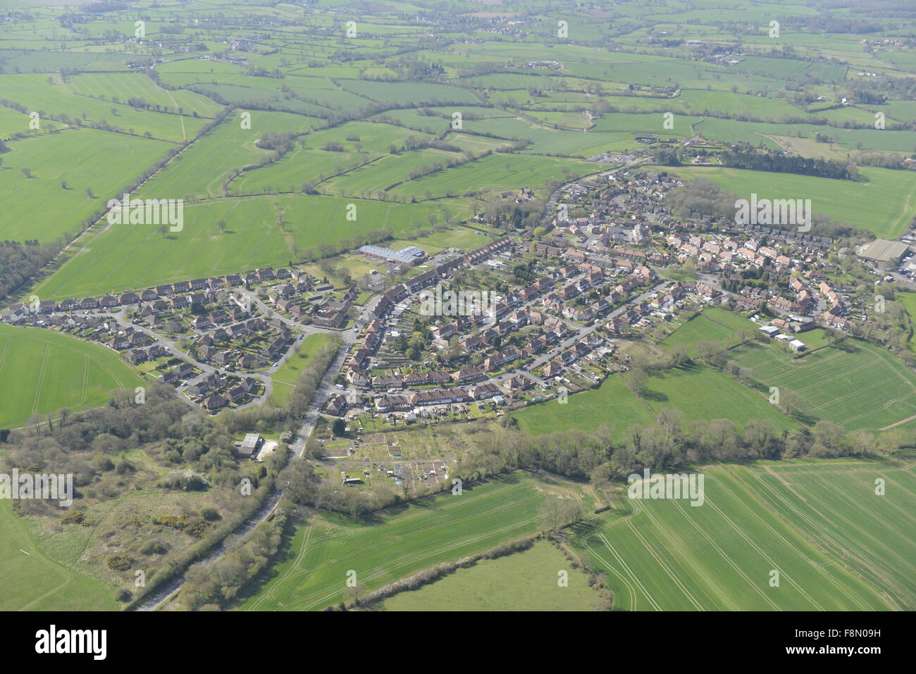 An aerial view of the Warwickshire village of New Arley and surrounding countryside Stock Photo