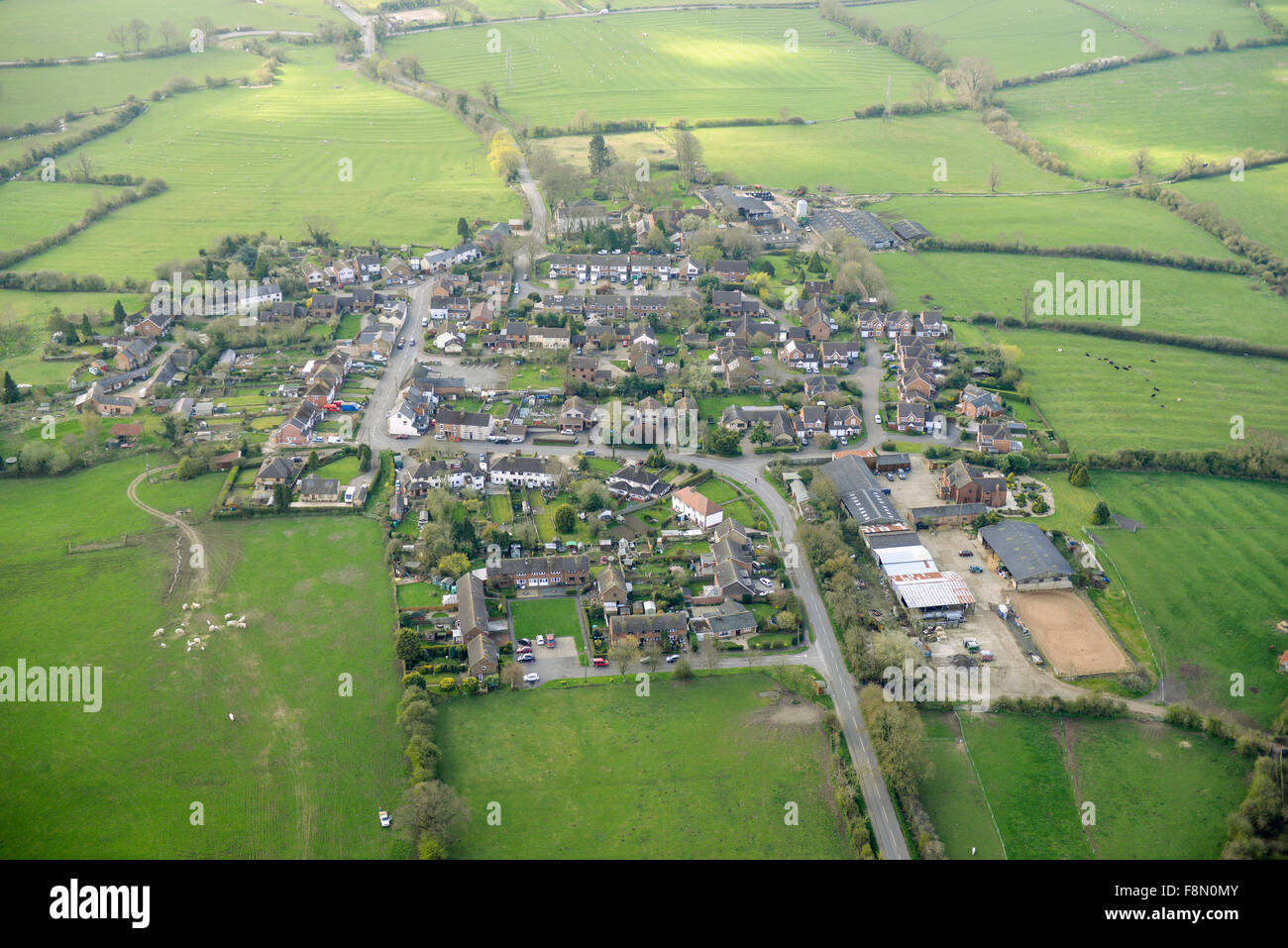 An aerial view of the village of Newton in Northamptonshire Stock Photo