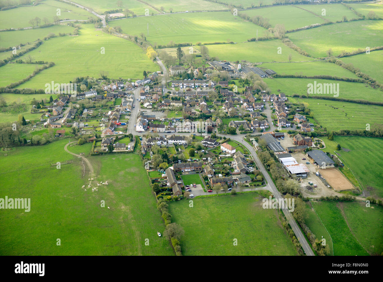 An aerial view of the village of Newton in Northamptonshire Stock Photo
