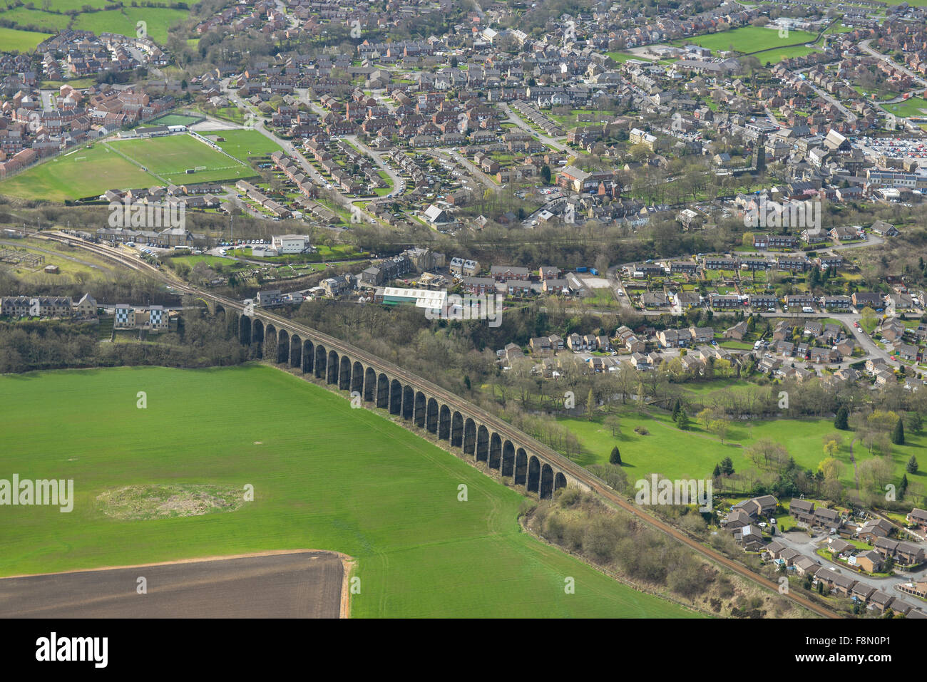 An aerial view of the Yorkshire town of Penistone Stock Photo