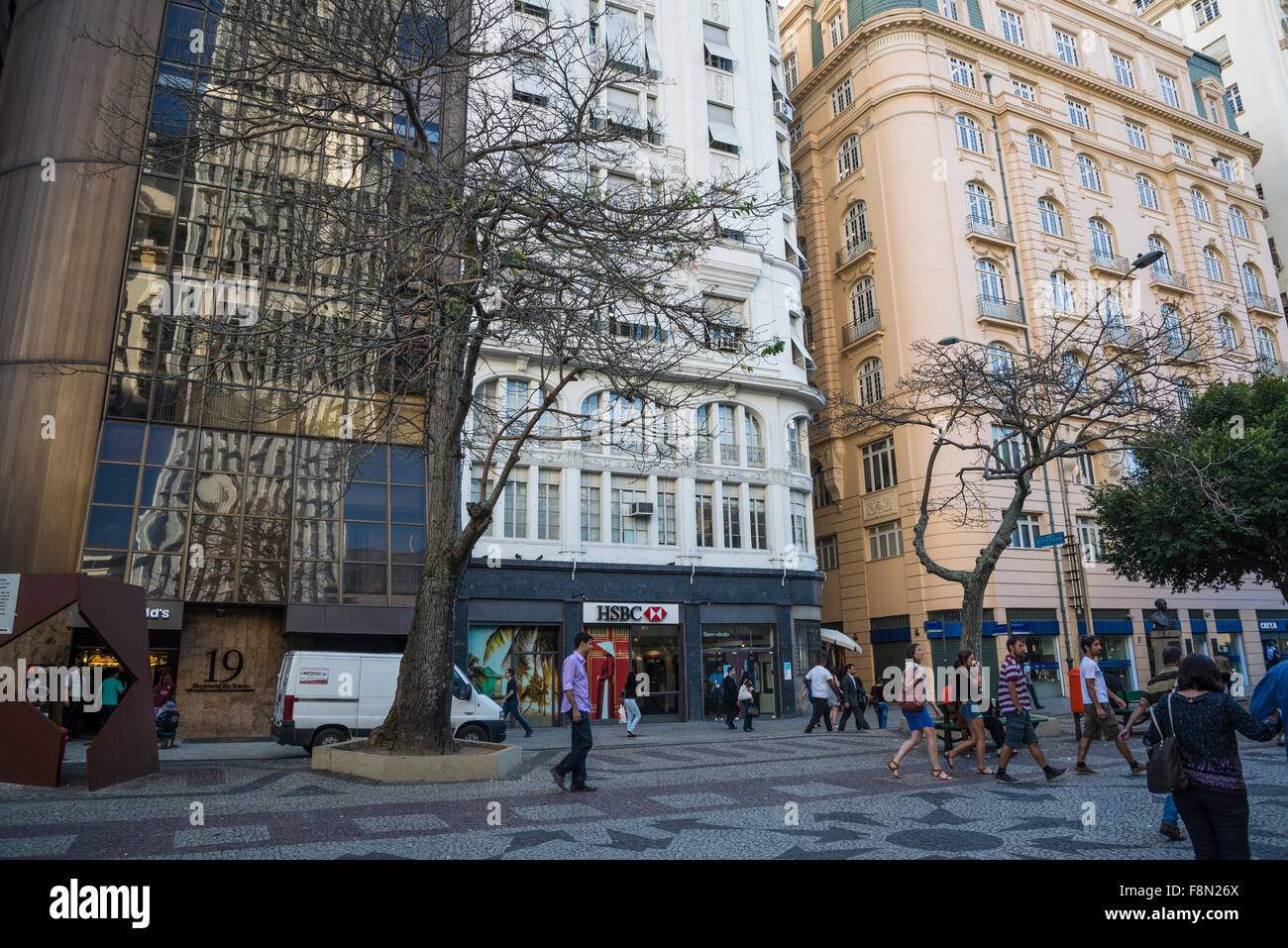 Cinelandia square, Praca Floriano Peixoto, Rio de Janeiro, Brazil Stock ...