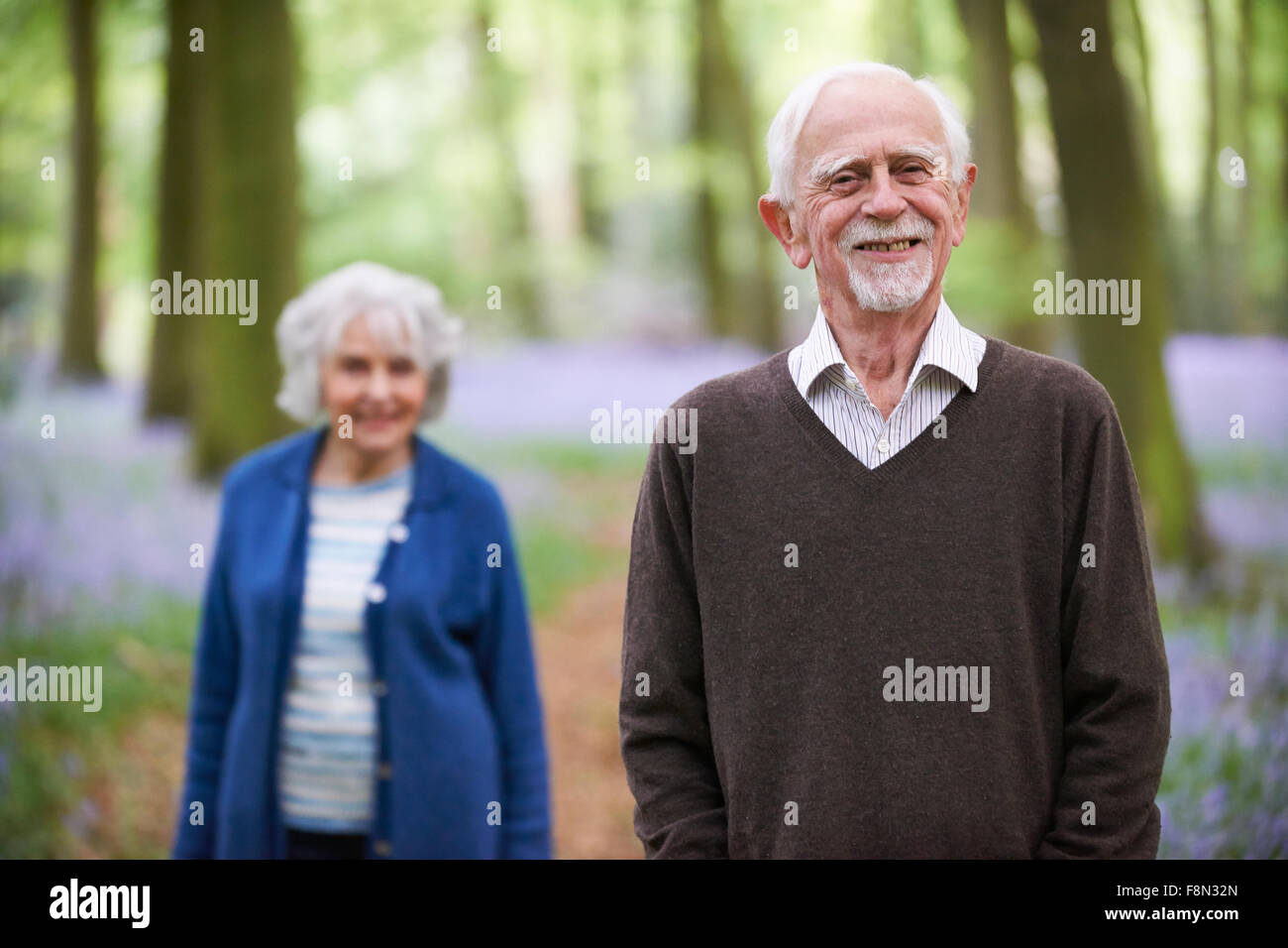 Outdoor Portrait Of Happy Senior Couple Stock Photo