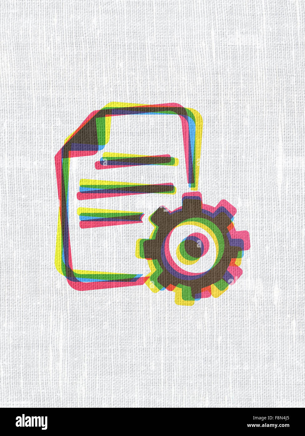 Software concept: Gear on fabric texture background Stock Photo - Alamy