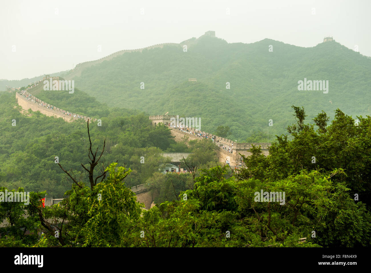 The great wall of China over hills Stock Photo Alamy