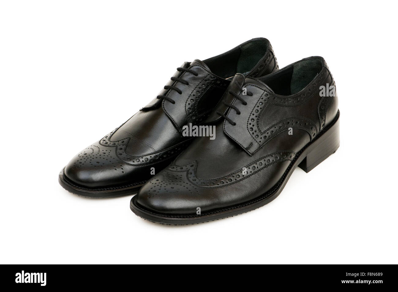 Black shoes isolated on the white background Stock Photo - Alamy