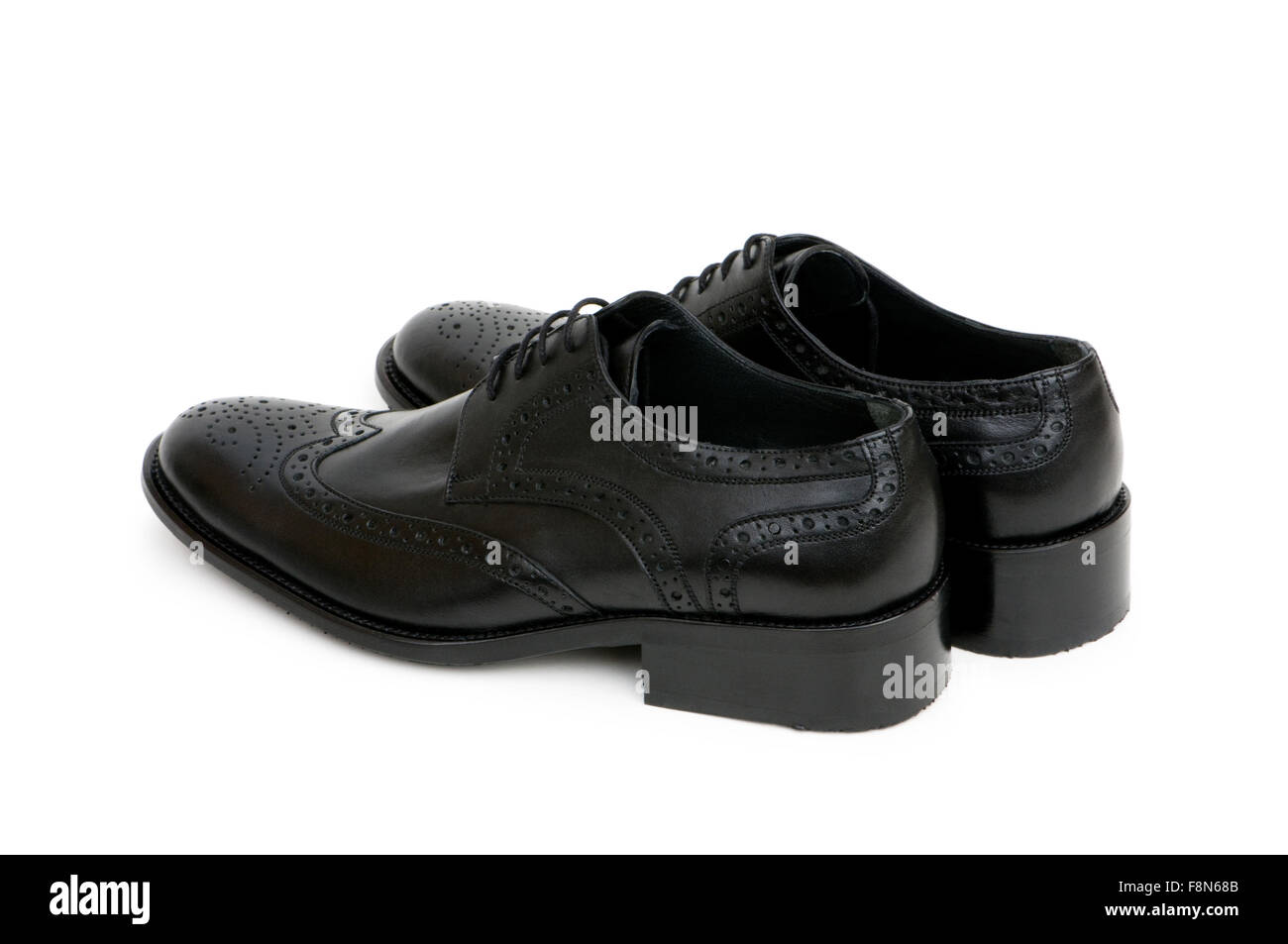 Black shoes isolated on the white background Stock Photo - Alamy