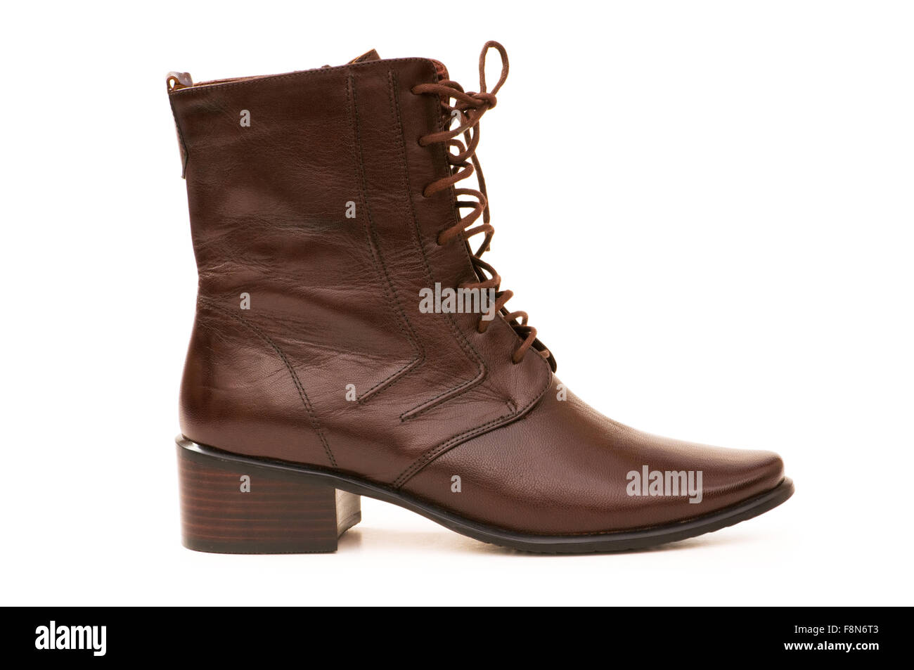 Brown boots isolated on the white background Stock Photo - Alamy