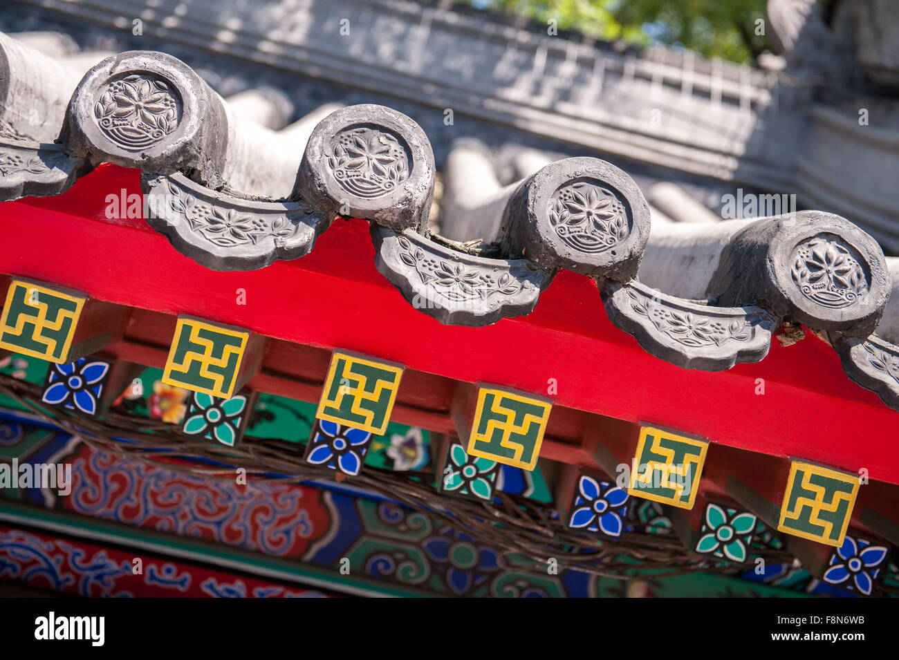 Chinese styled traditional roof decoration Stock Photo
