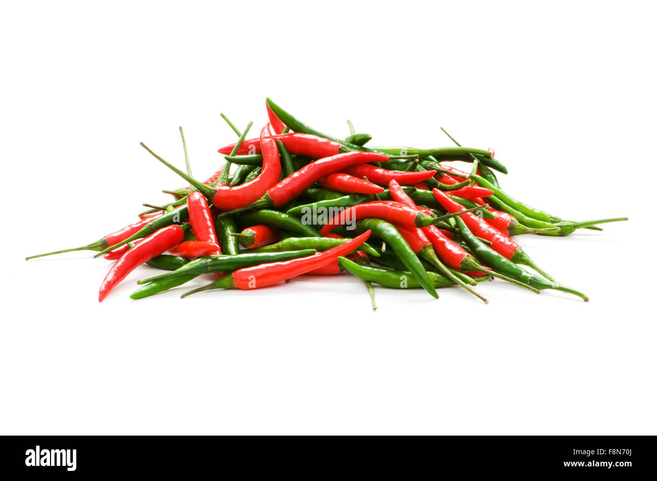 Red and green chili peppers isolated on the white Stock Photo - Alamy