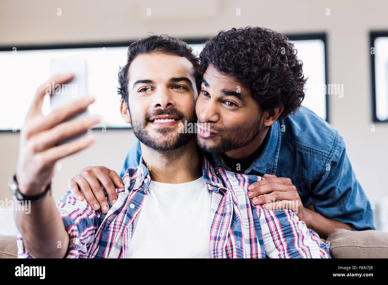 Gay selfie hires stock photography and
