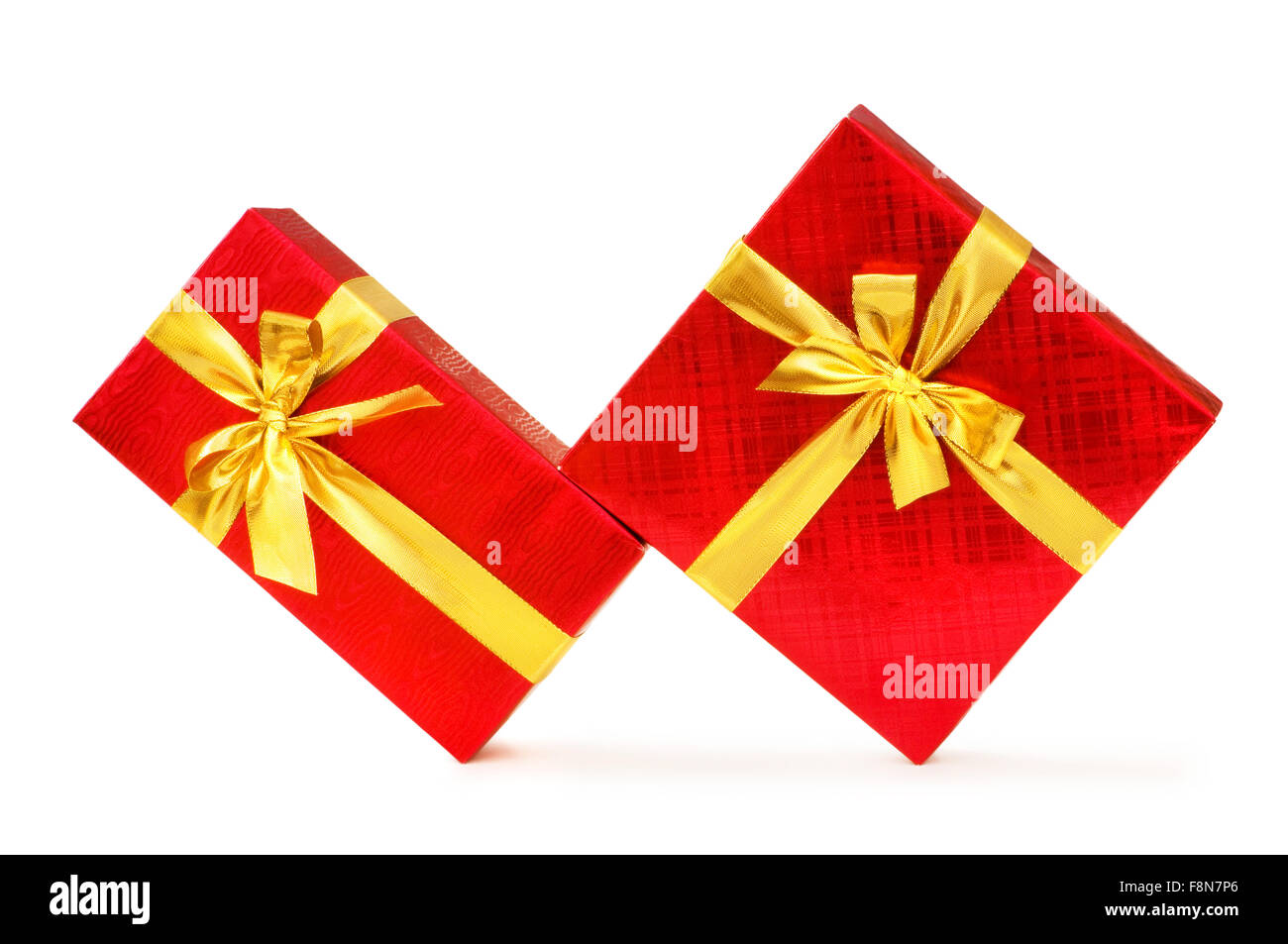 Gift boxes isolated on the white background Stock Photo - Alamy