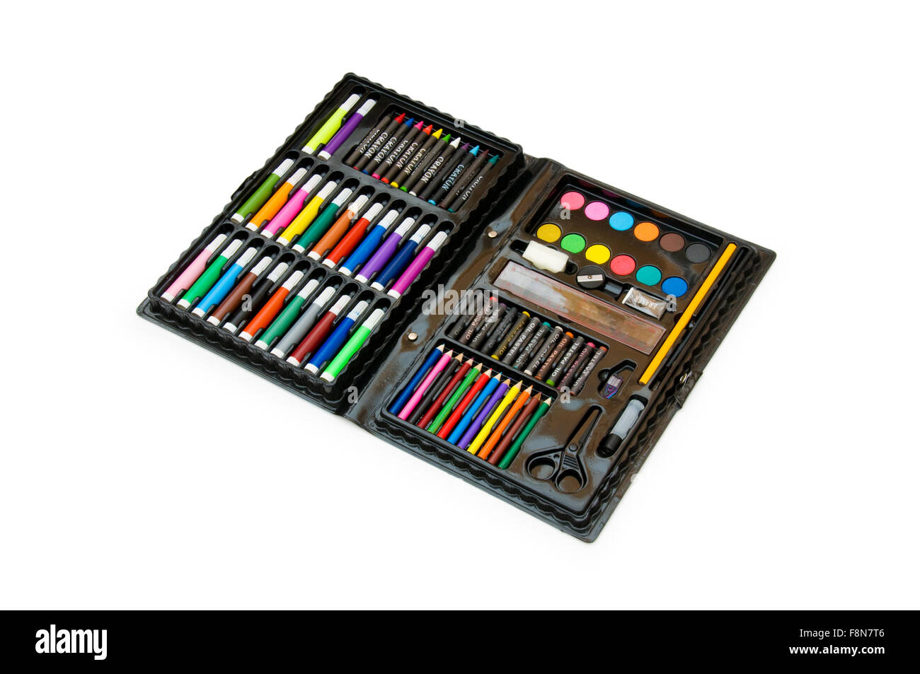 Set of crayons isolated on the white background Stock Photo - Alamy