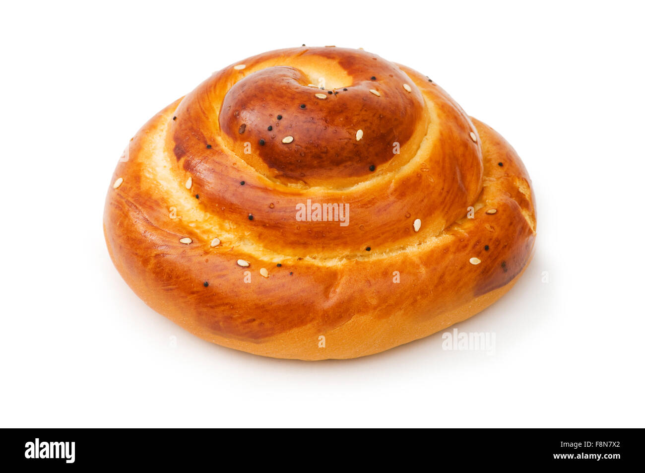 Fresh bun isolated on the white background Stock Photo - Alamy