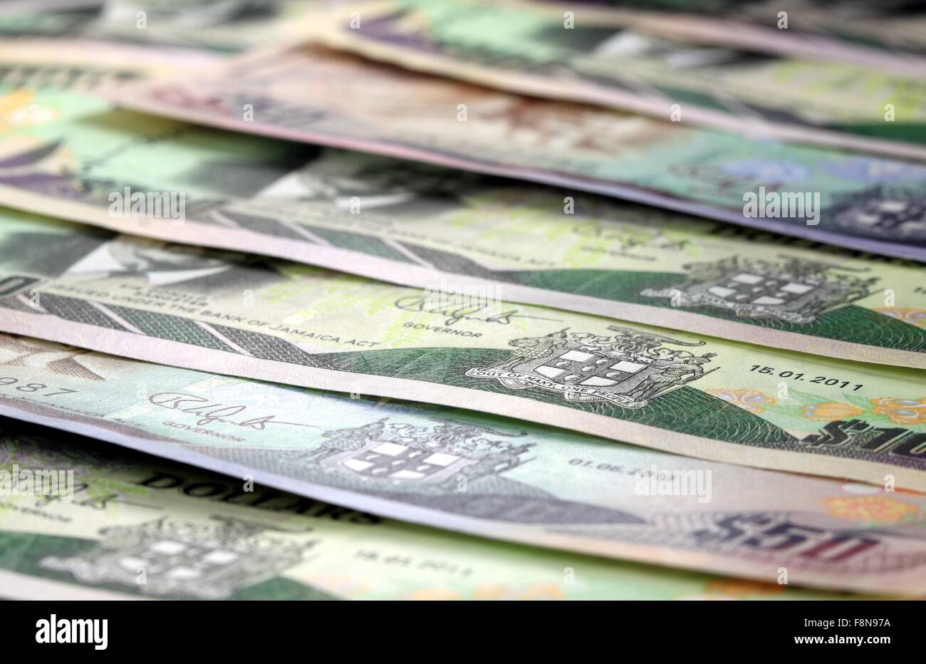 Jamaica currency - Banking and economic stability concept Stock Photo