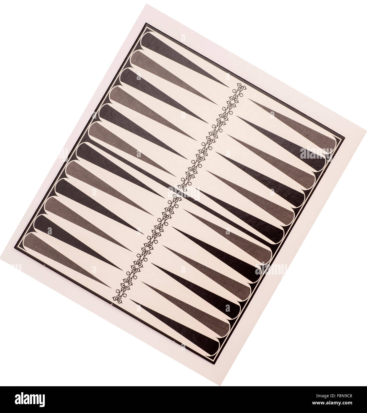 Board for a game of backgammon on white Stock Photo