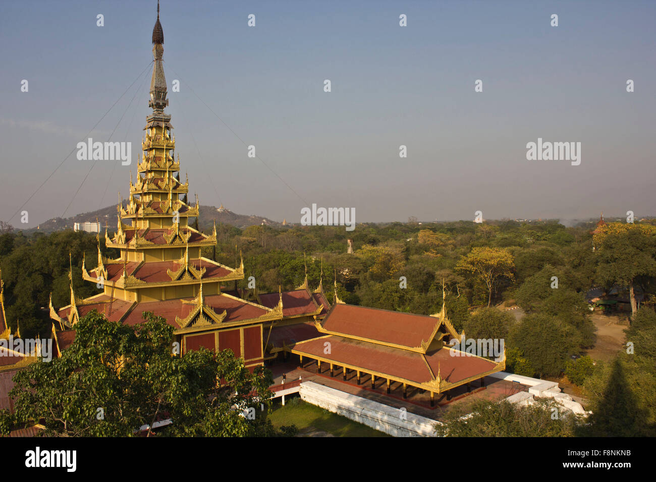 The Mandalay Palace, located in Mandalay, Myanmar, is the last royal palace of the last Burmese monarchy. Stock Photo