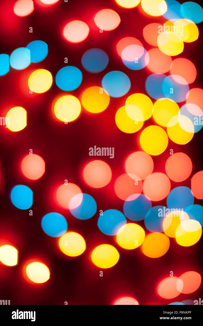 Defocused christmas lights. New Year bokeh. Abstract background for ...