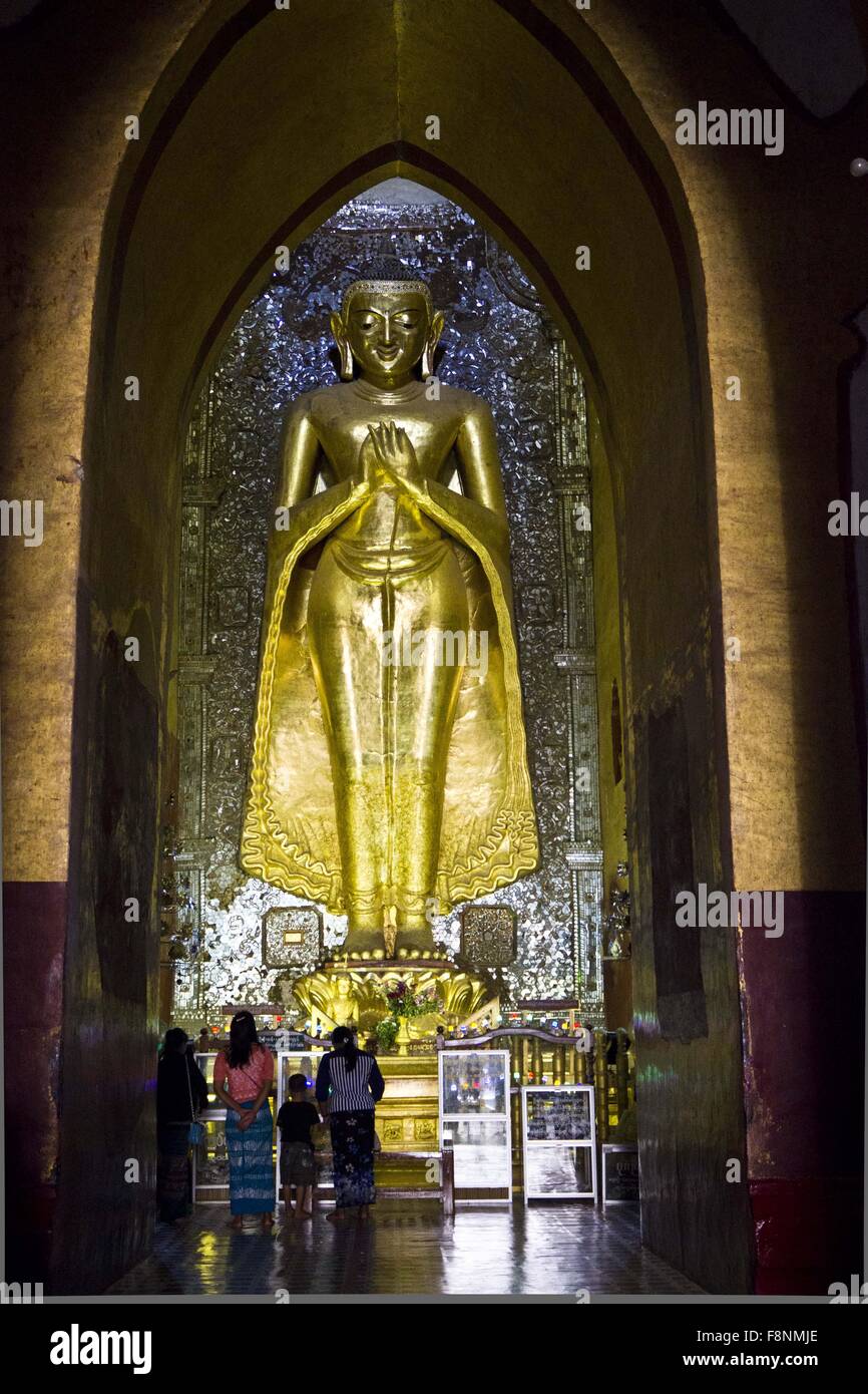 Kassapa Buddha in Ananda Temple, Bagan, Myanmar Stock Photo