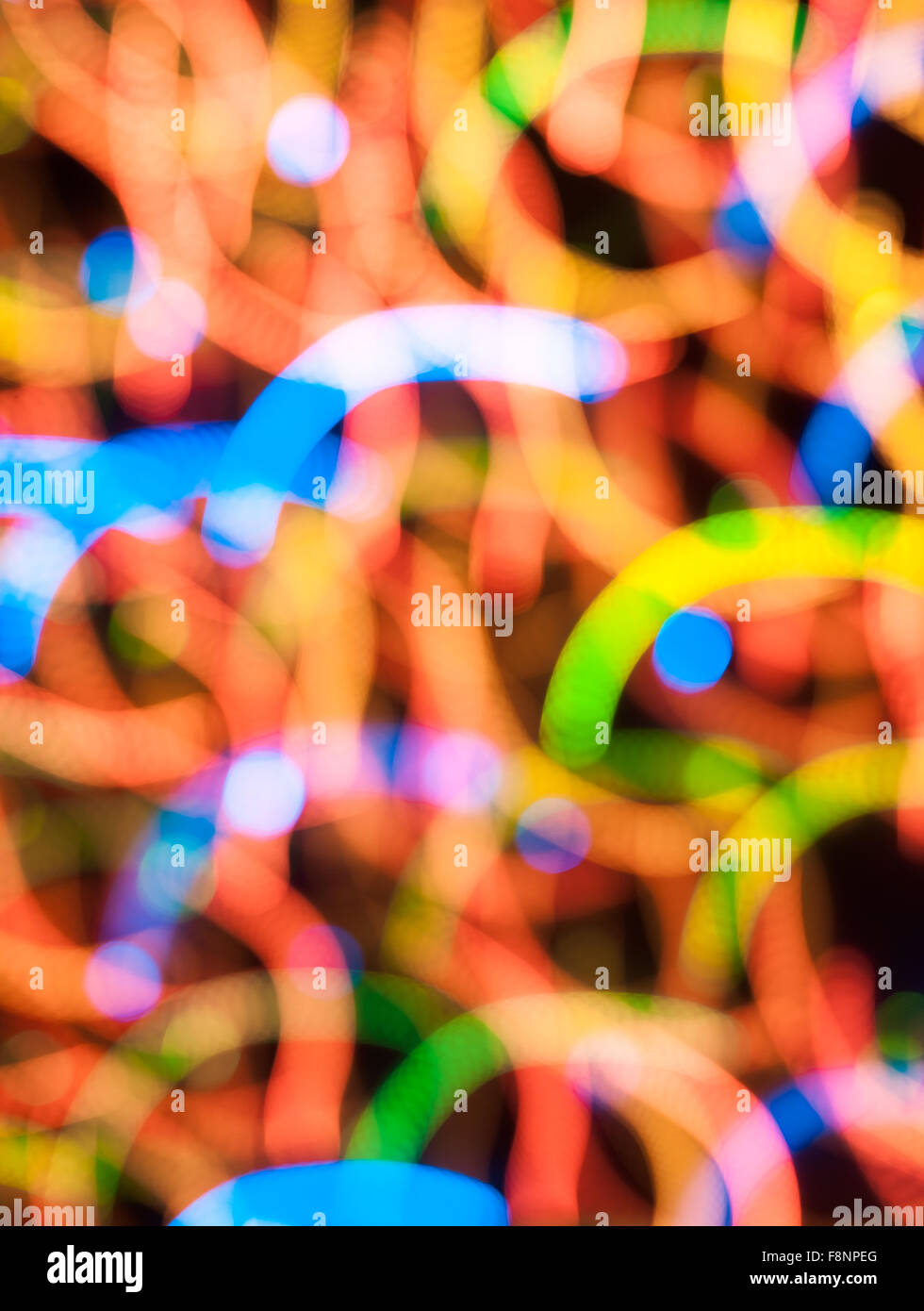 Defocused christmas lights. New Year bokeh. Abstract background for holiday design Stock Photo