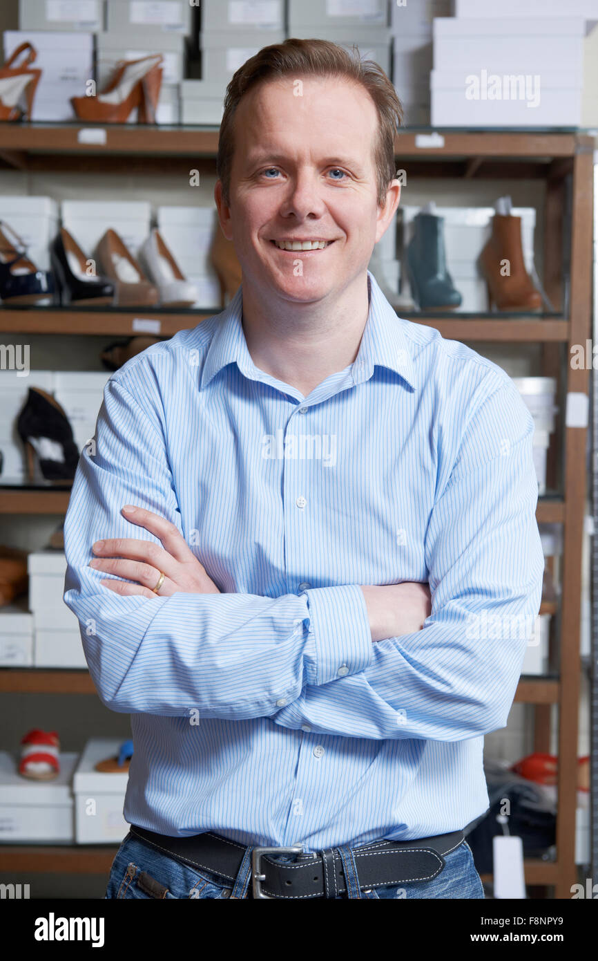 Male Owner Of Shoe Store Stock Photo Alamy