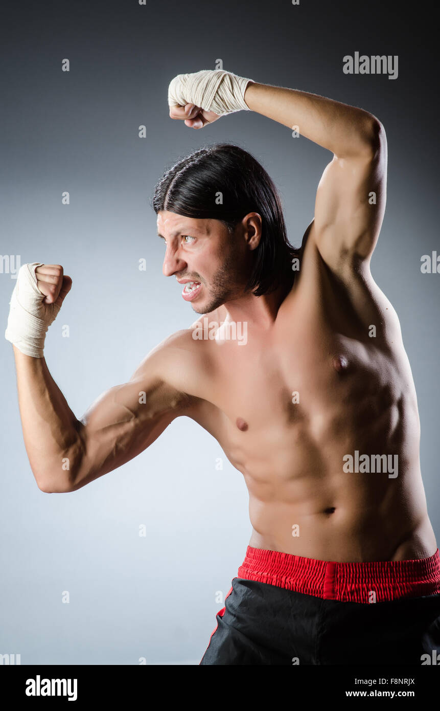 Ripped martial arts expert at training Stock Photo Alamy