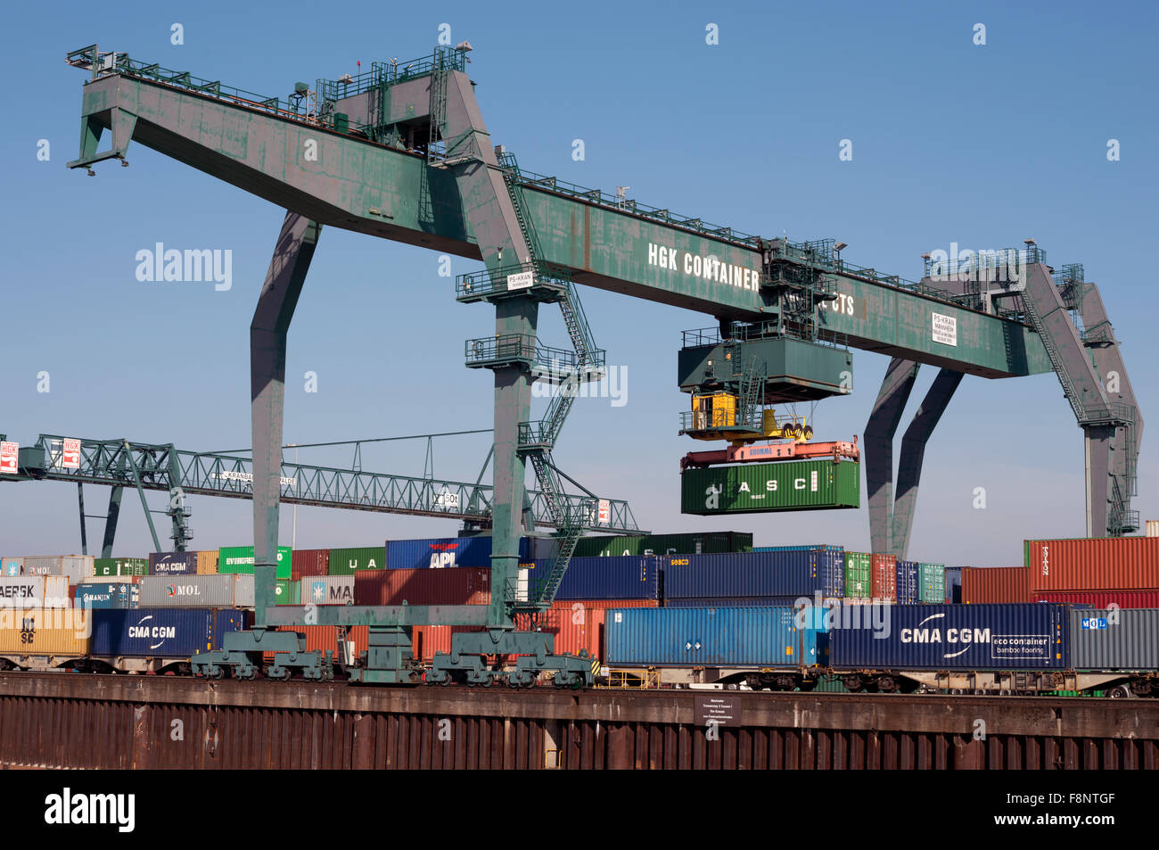 HGK Container Terminal CTS Cologne Germany Stock Photo