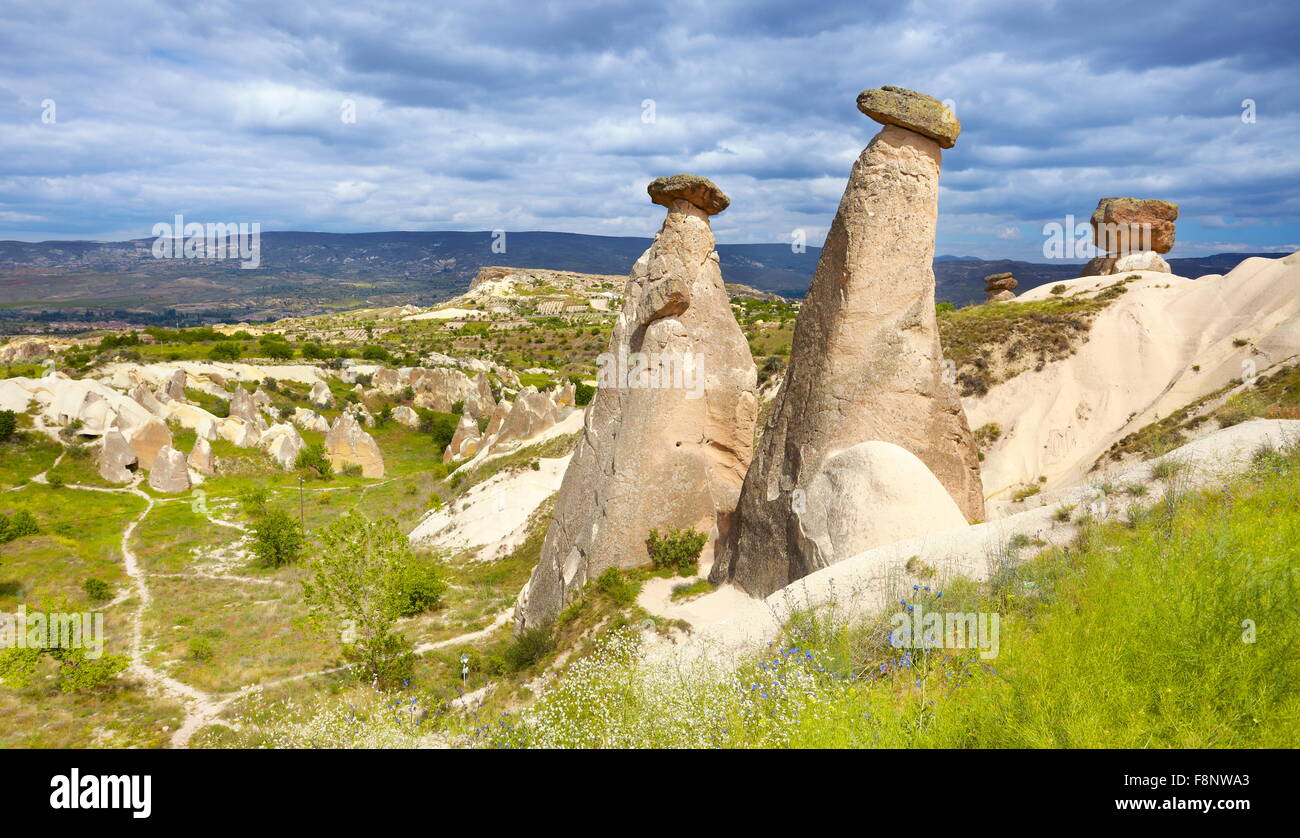 Cappadocia - Turkey, stone formations near Urgup, UNESCO Stock Photo