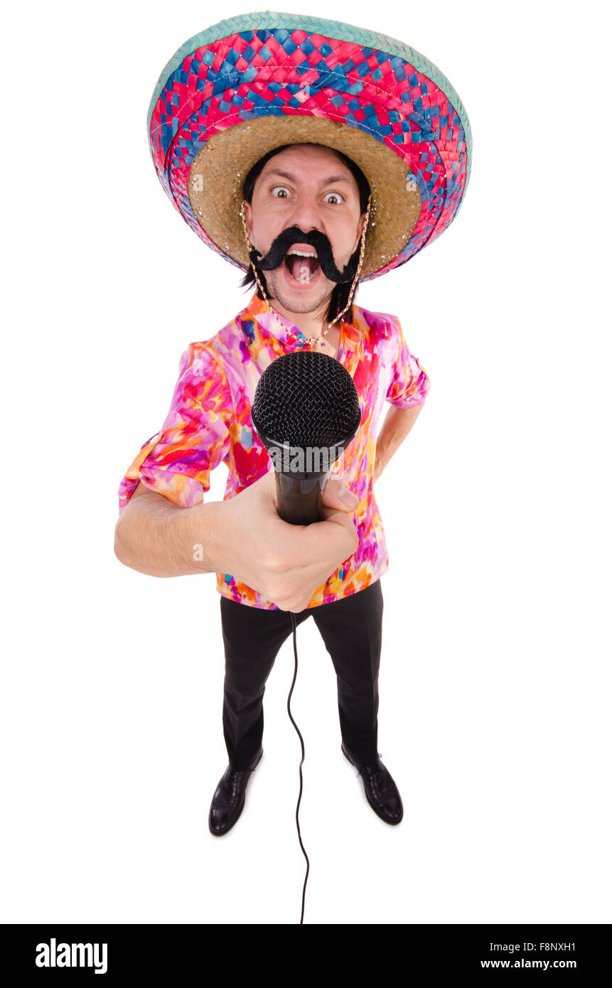 Funny mexican with sombrero hat Stock Photo Alamy