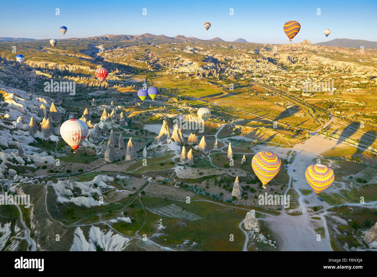 Cappadocia - view from the balloon around Nevsehir, Turkey, UNESCO Stock Photo
