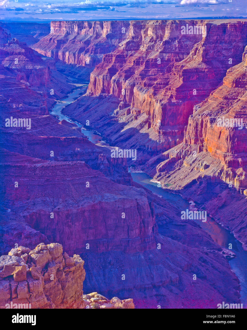View from Cape Solitude       Grand Canyon National Park, Arizona   Marble Canyon    Colorado River Stock Photo