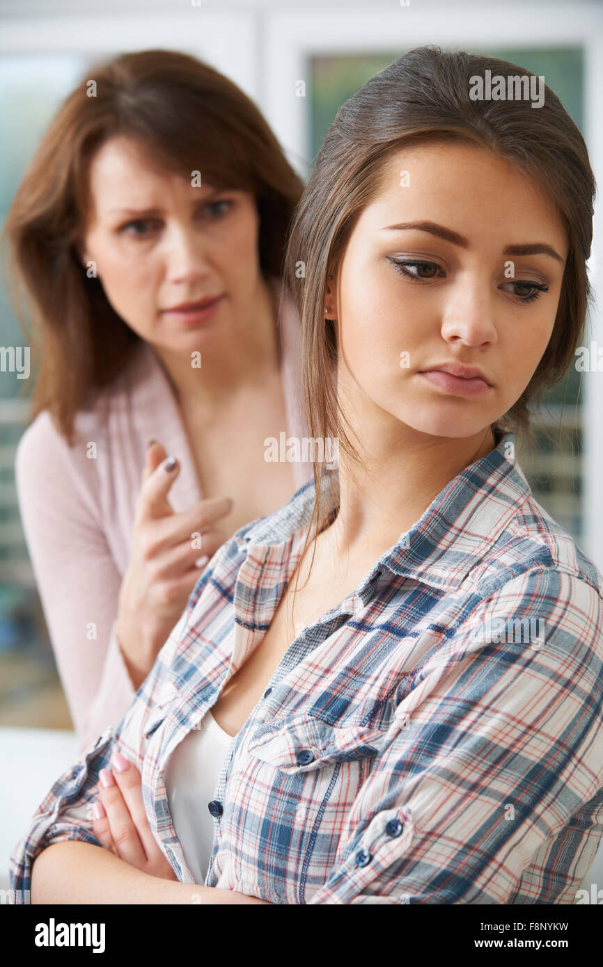 Mother Arguing With Teenage Daughter Stock Photo