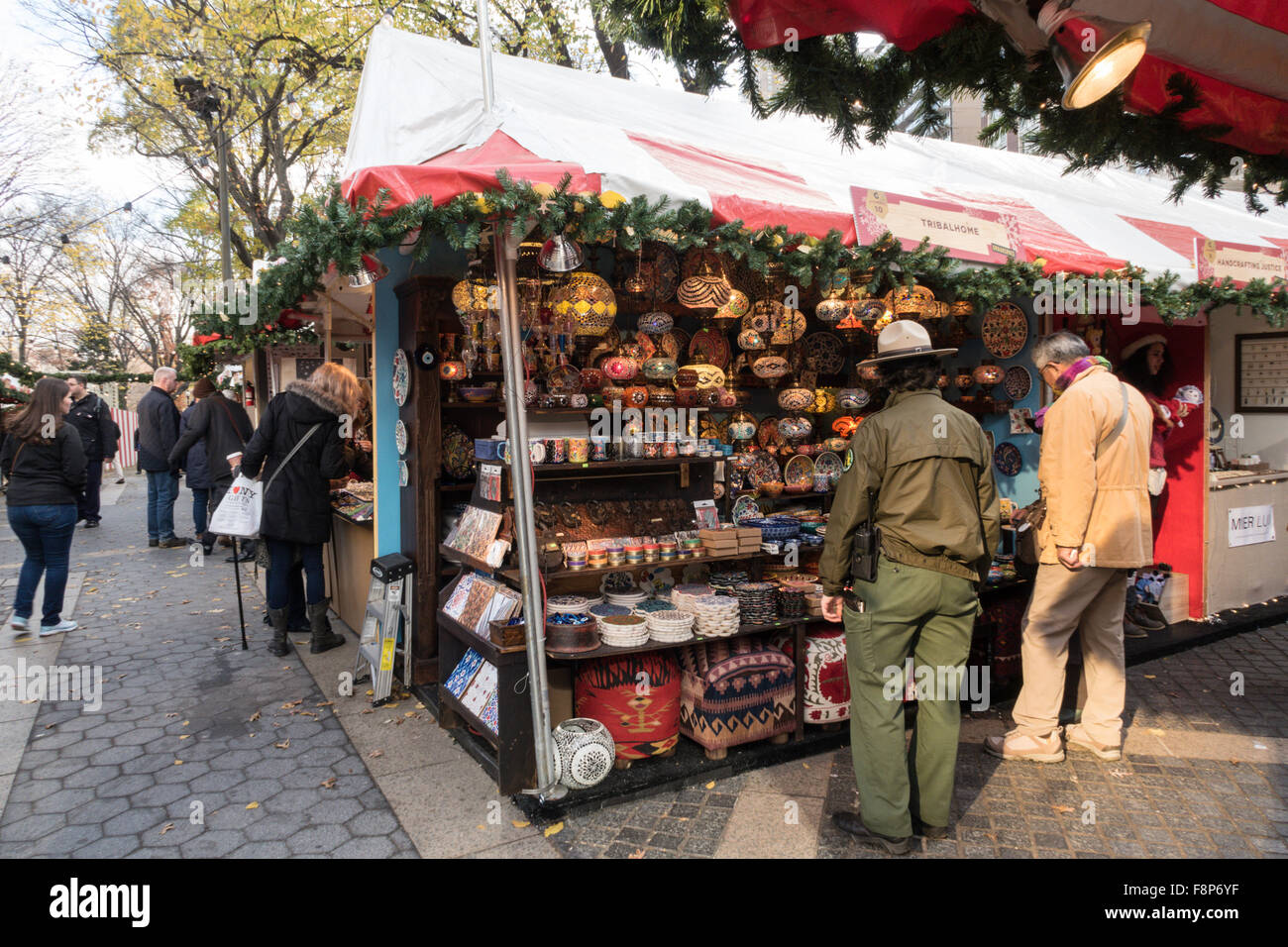 Columbus Circle Holiday Market, NYC Stock Photo Alamy