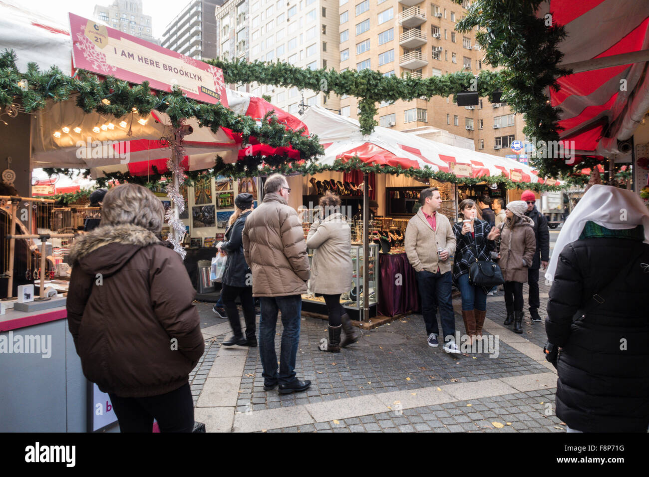 Columbus Circle Holiday Market, NYC Stock Photo Alamy