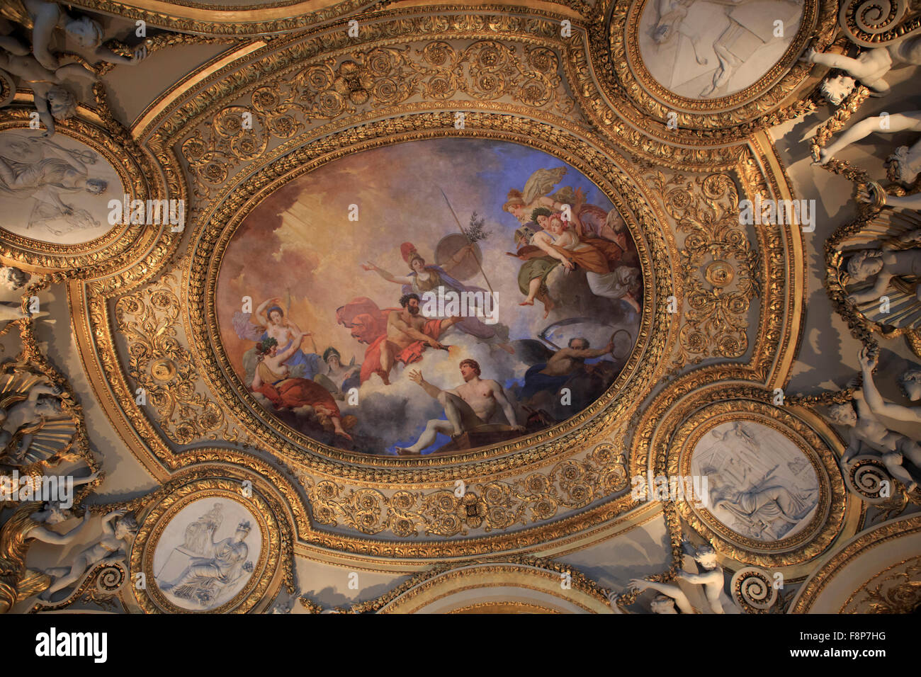 Beautiful Painted Ceilings In The Louvre Museum Paris France