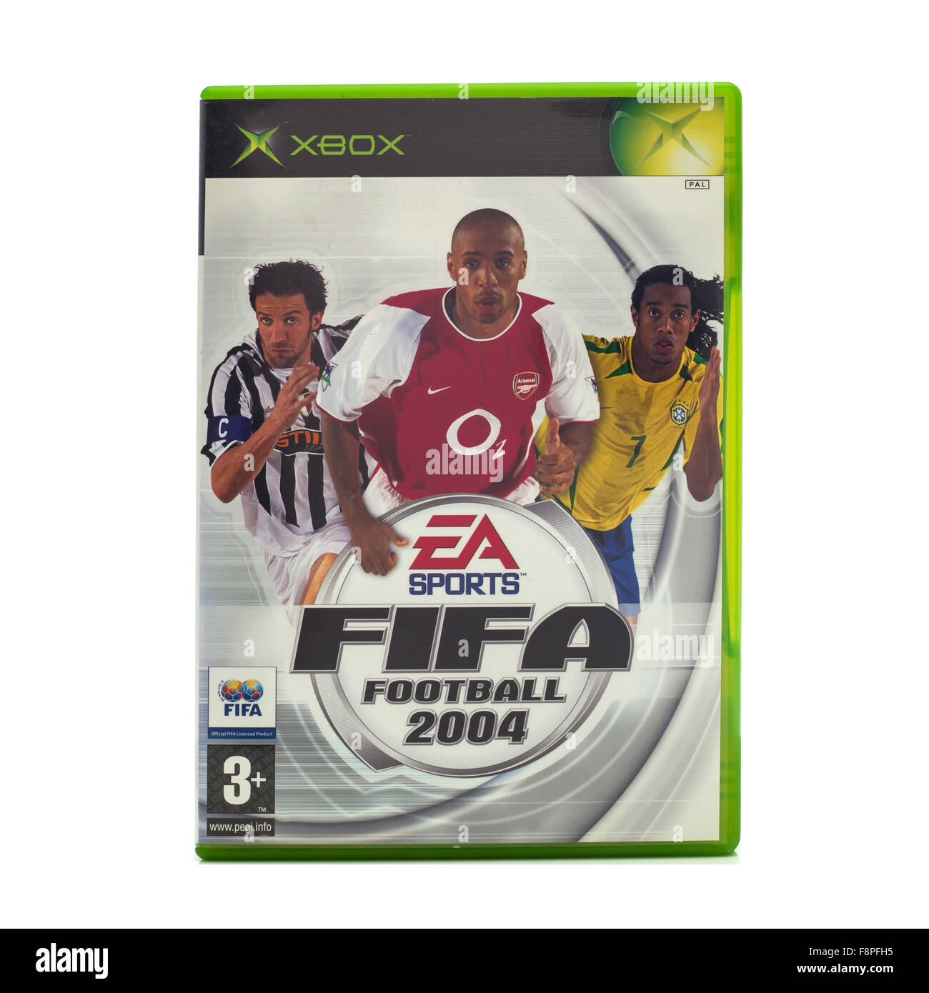 FIFA 2004 by EA Sports for the XBox console on a White Background Stock Photo
