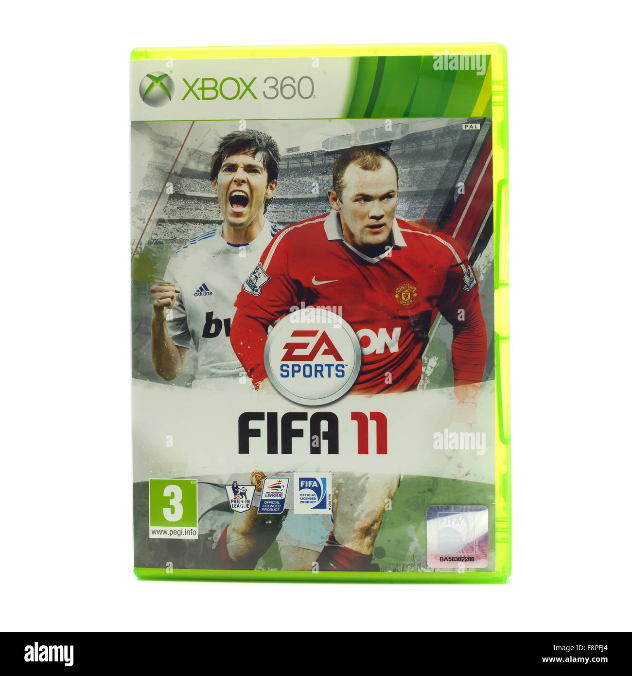 FIFA 2011 by EA Sports for the XBox console on a White Background Stock Photo