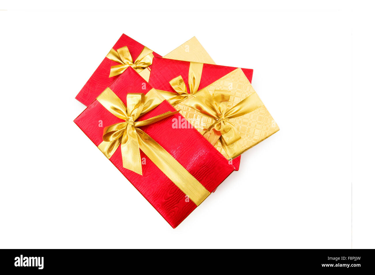 Gift boxes isolated on the white background Stock Photo - Alamy